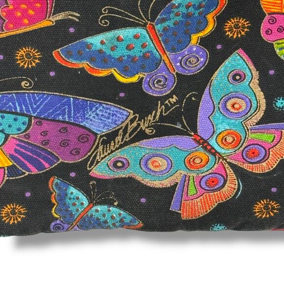 Laruel Burch Beaded Butterfly Pirnt Crossbody Shoulder Handbag Adjustable Strap - Picture 4 of 6